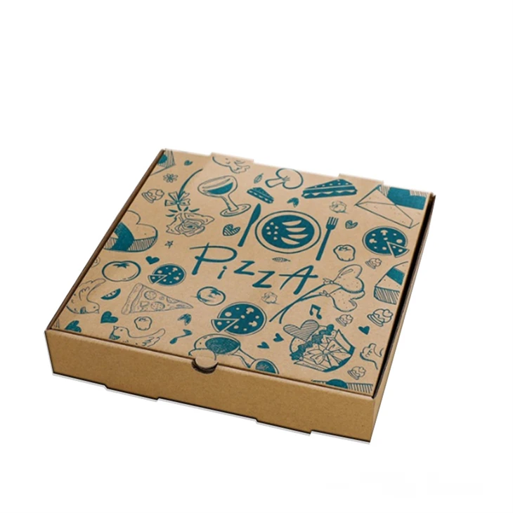 Boîte de papier d'emballage de pizza avec logo personnalisé
