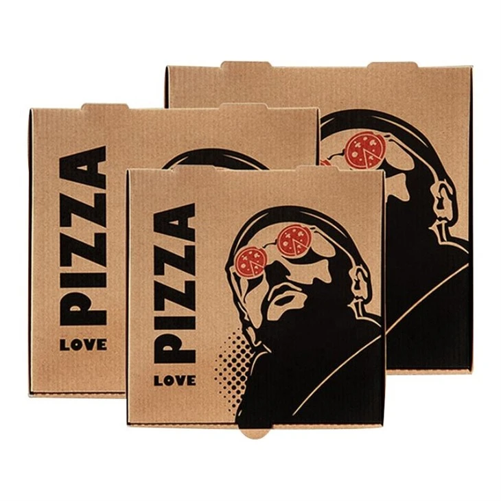 Logo personnalisé ondulé de boîte d'emballage de pizza de catégorie comestible